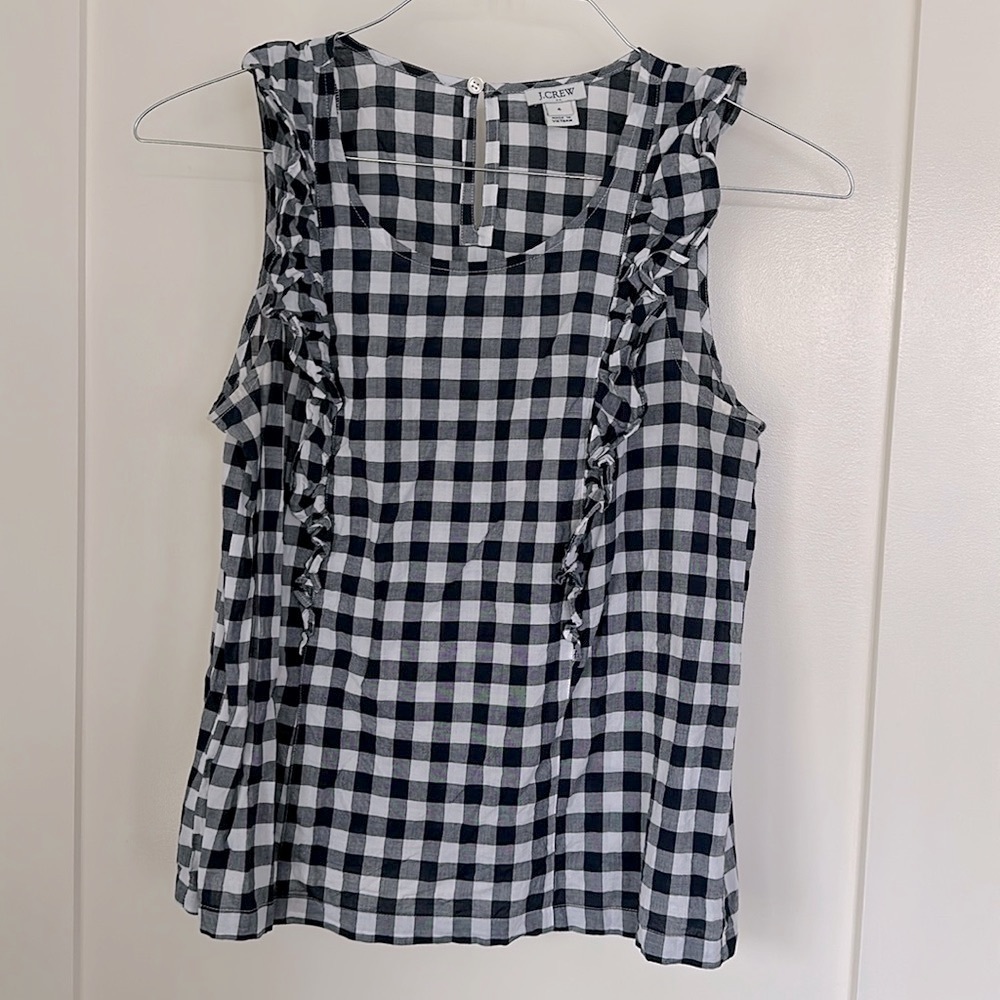 J Crew women’s checkered blouse